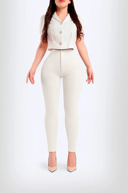 Leggins Con Faja 🎁 TUBO portada BLANCO PREHORMA